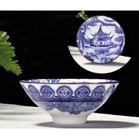 Пиала из тонкостенного фарфора BAOLIN "Китайская беседка" 100 мл.