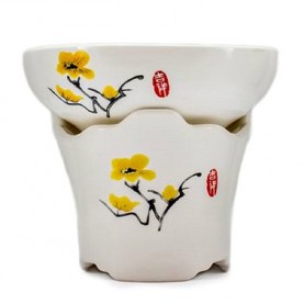 ФАРФОРОВОЕ CИТО ДЛЯ ЧАЯ "ЦВЕТЫ" С ПОДСТАВКОЙ